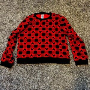 Disney Mickey Mouse Plaid Crew Neck Sweater Size XXL